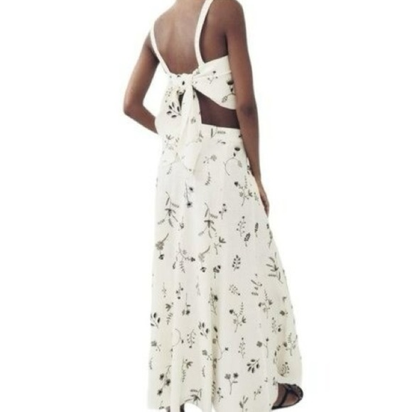 NWOT TIKTOK VIRAL ZARA EMBROIDERED LINEN BLEND ECRU SKIRT & TOP SET - SIZE S - Picture 5 of 16